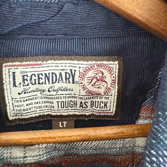 Legendary Whitetails Tough As Buck Plaid Double Pocket Button Flannel Shirt LT - Picture 4 of 8